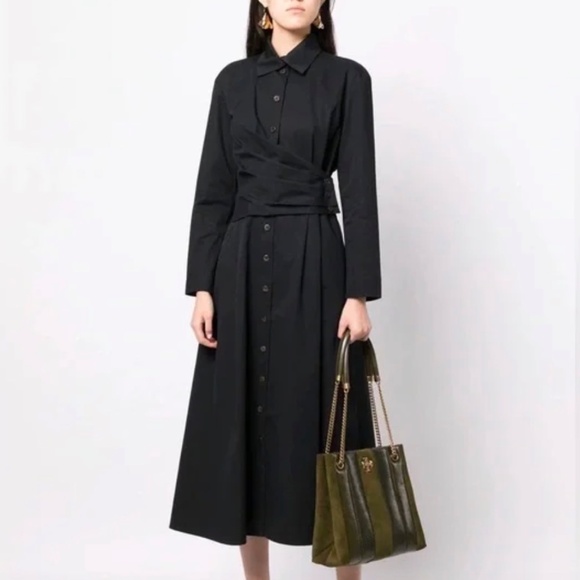 Tory Burch Dresses & Skirts - NWT Tory Burch Poplin Wrap Dress - Black - Size 4 - $798
